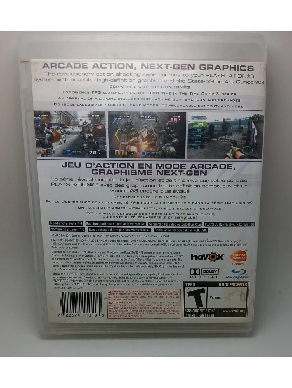 Time Crisis 4 (Sony PlayStation 3, 2007) PS3